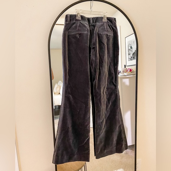 Theory flare bottom velvet dress pants with tuxedo stripe side. Size 0 - Picture 4 of 4
